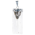 SELENITE AND GEMSTONE PENDANTS: EMERALD