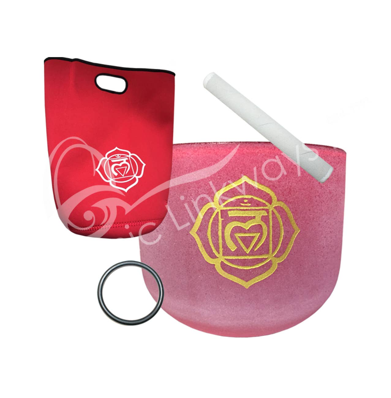 Singing Bowl - 1 Crystal Tuned C Frosted Red Root Chakra