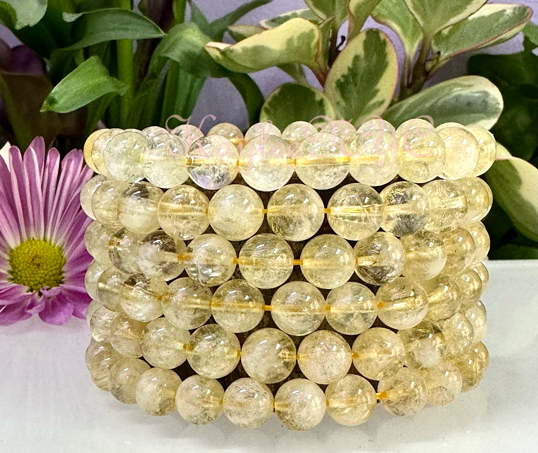8mm Citrine Crystal Healing Stretch Bracelets 7.5" Energy