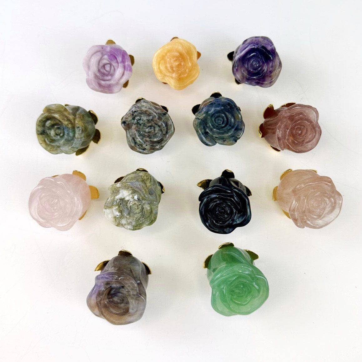 Crystal Rose - Carved Stone -: Yooperlite / Silver