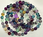 Natural Rainbow Fluorite 8mm Crystal Stretch Bracelet 7.5"