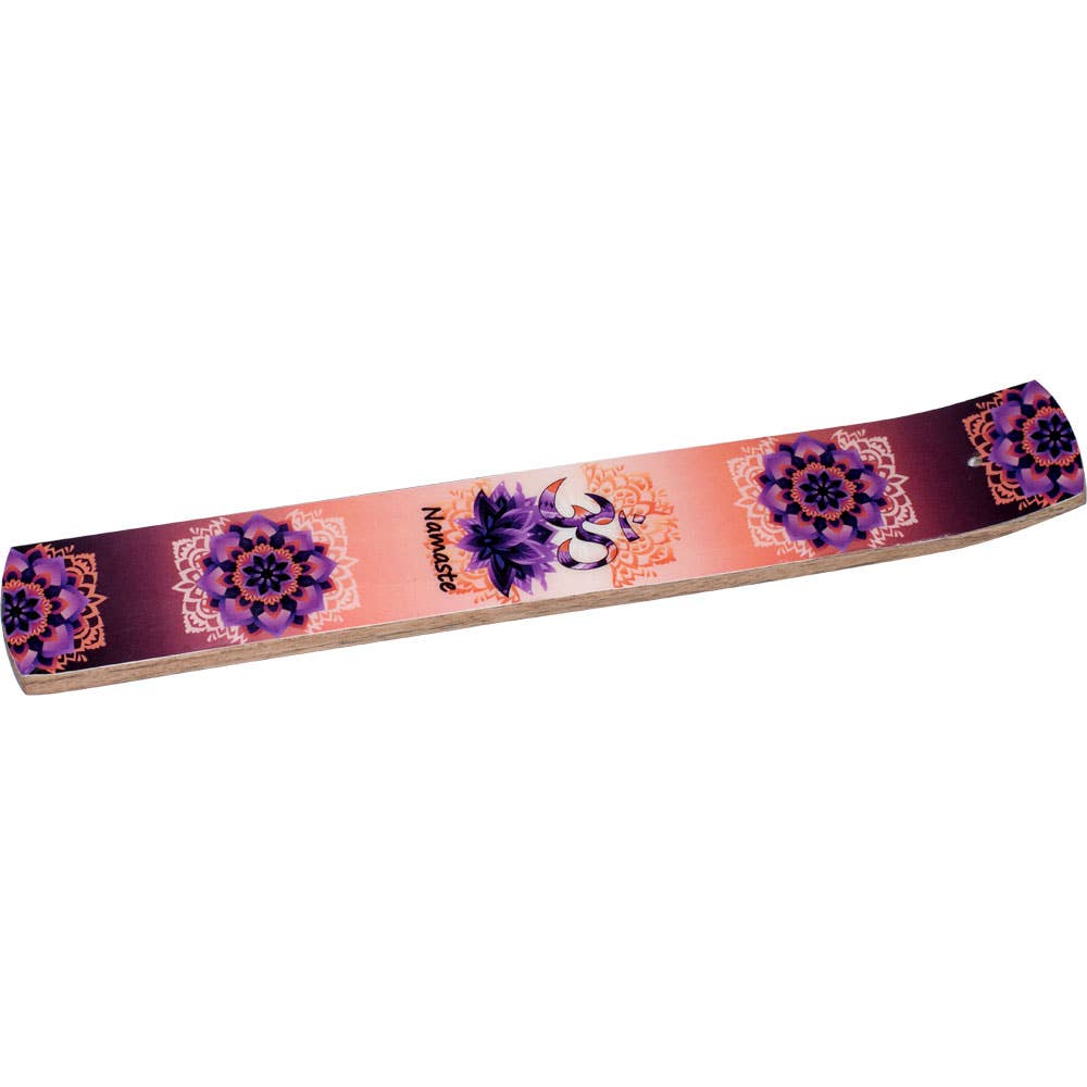 Wooden Printed Incense Holder - Om Namaste (Each)