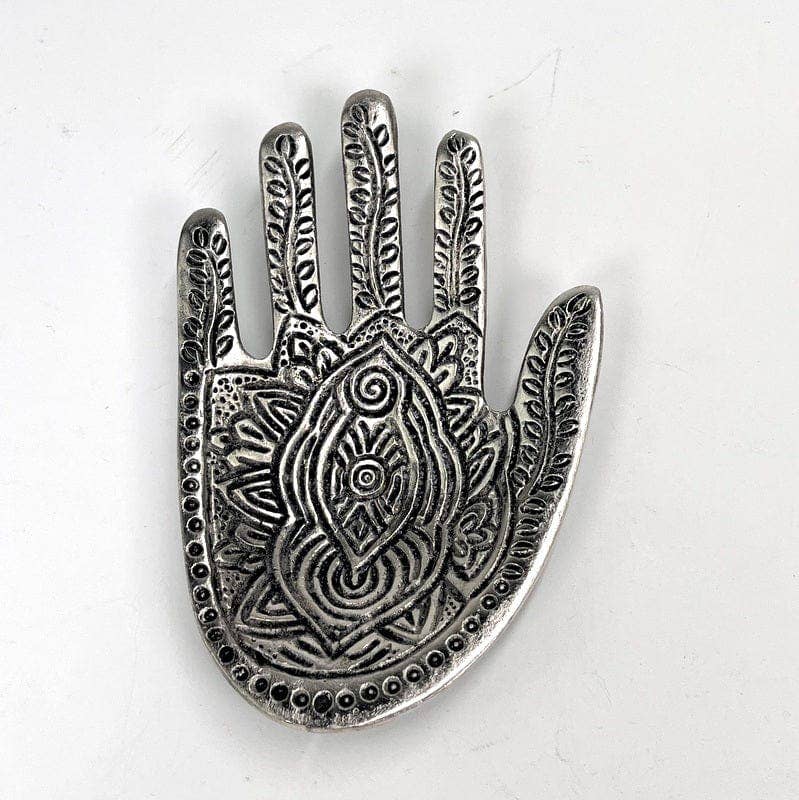 Crystal Hand Incense Holder - Silver or Gold -: Silver