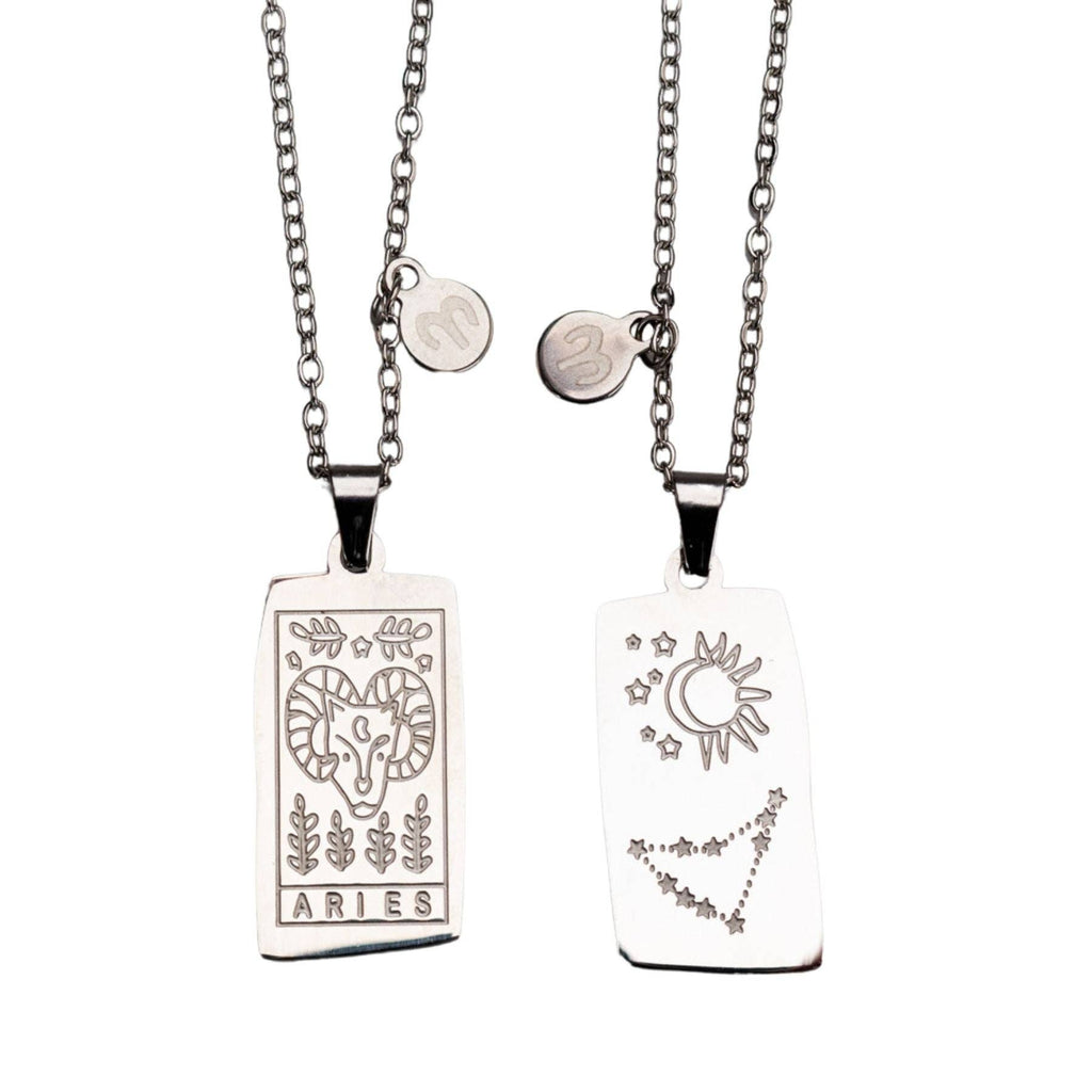 Zodiac Tarot Card & Astrology Necklace: Gold Plated / Libra