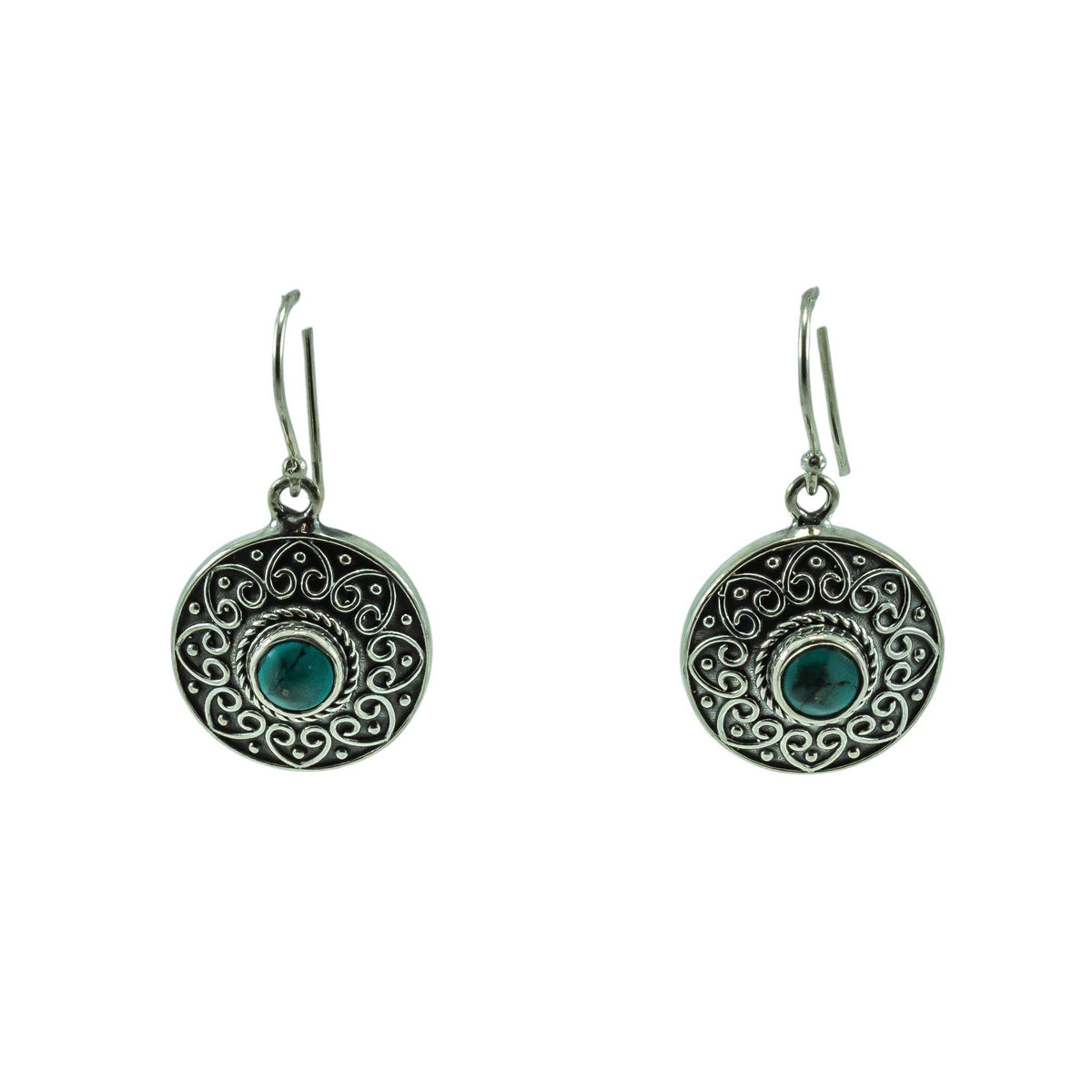 Turquoise Sterling Silver Dangling Statement Earrings