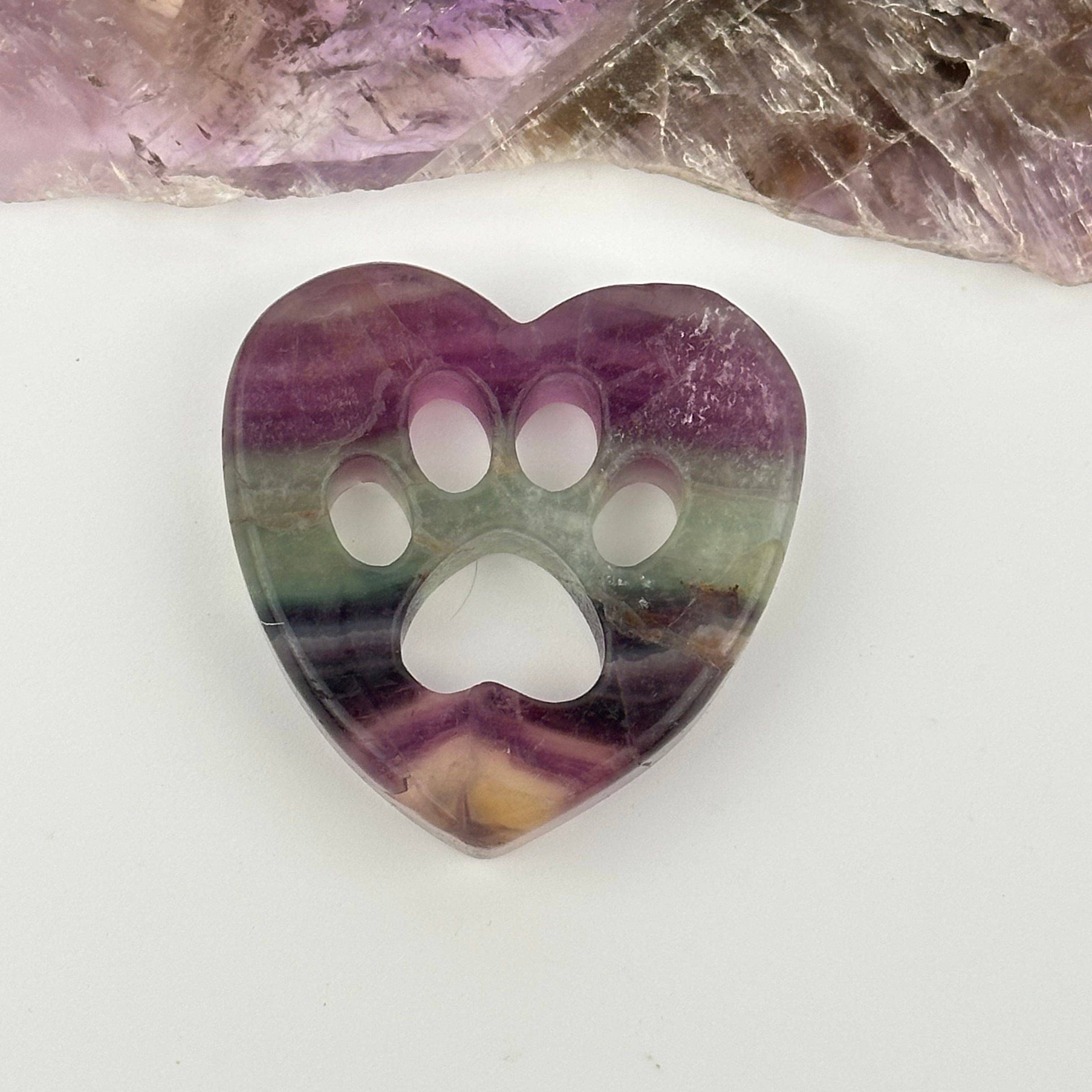 Gemstone Crystal Heart Paw - Carved Heart Paw: Gold Sheen Obsidian