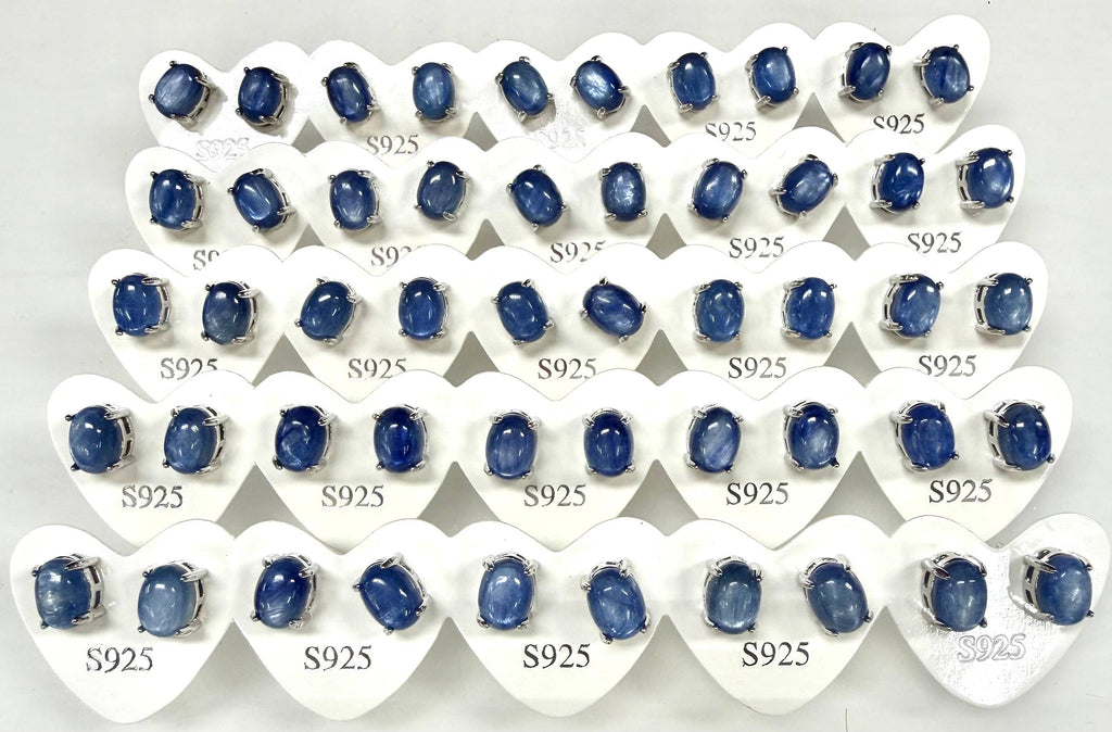Natural Blue Kyanite Stud Earring 6x8mm