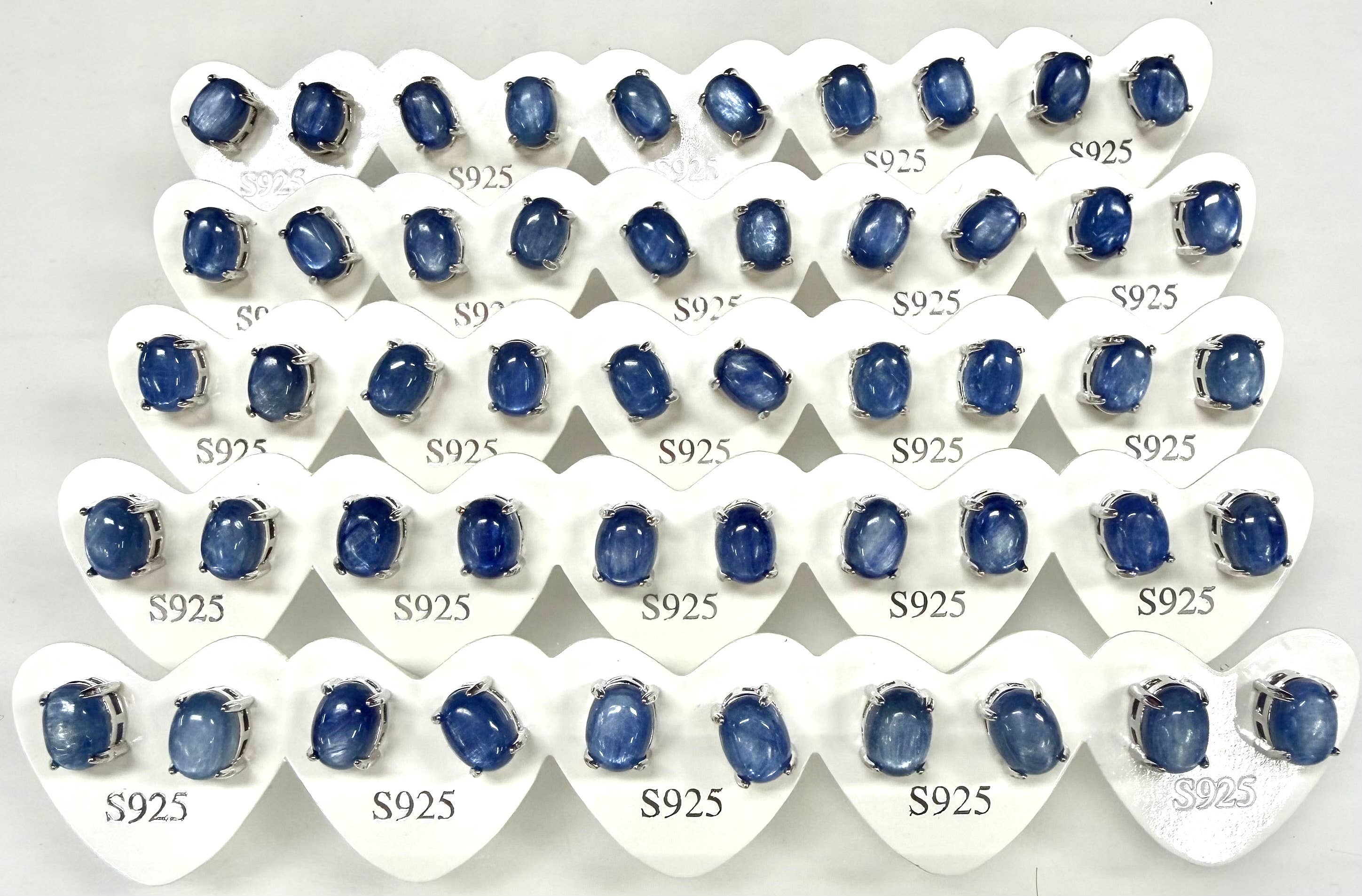 Natural Blue Kyanite Stud Earring 6x8mm