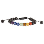 Adjustable Lava & Chakra Beaded Bracelet
