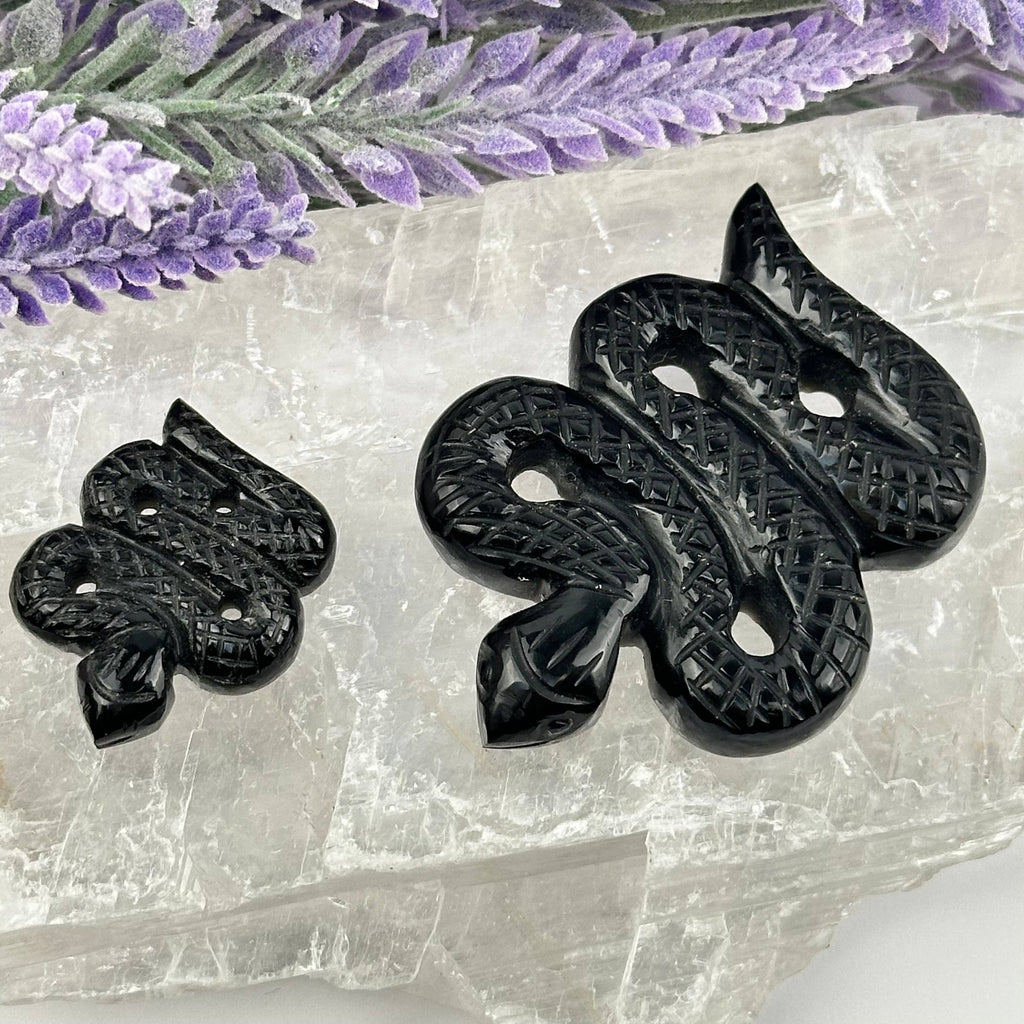 Carved Crystal Snake Gemstones Limited Stock: Rose Quartz / Large