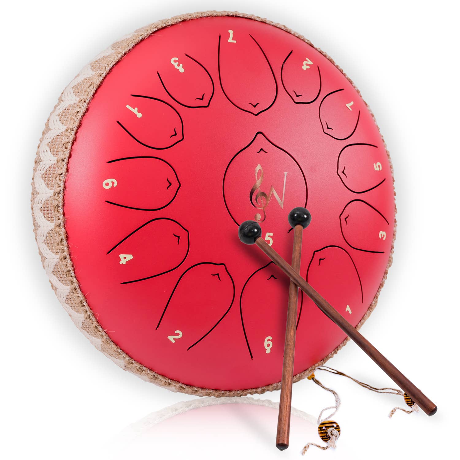 12-Inch Steel Tongue Drum - 13 Notes - Rain Drum: Blue