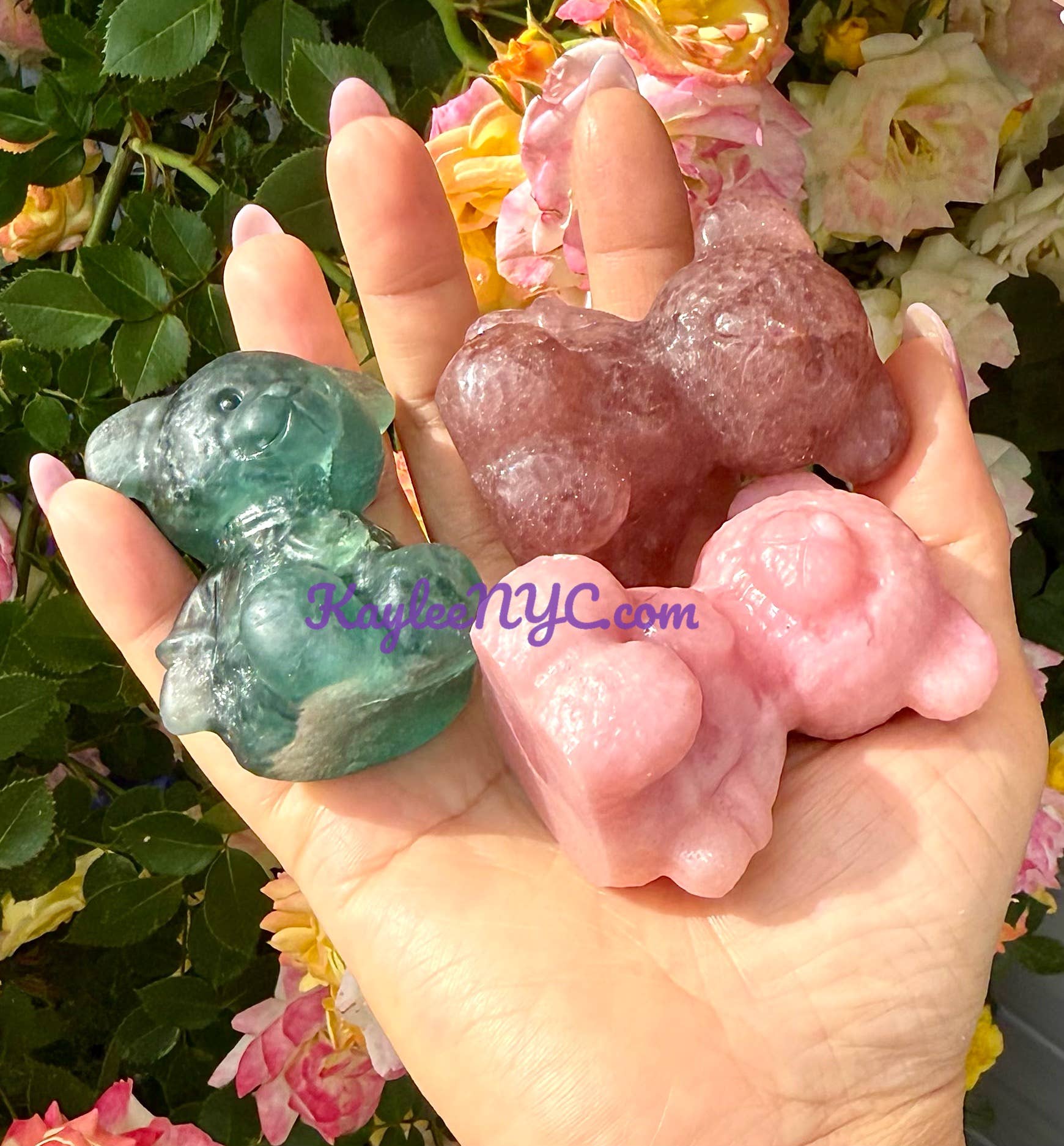 6cm Natural Crystal Teddy Bears Healing Energy