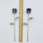 Crystal Rose - Carved Stone -: Yooperlite / Silver