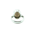 Smoky Quartz Silver Ring Oval Statement Unisex : 6