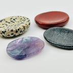 Gemstone Worry Stone - Finger Massage Stone Crystal Palm Stones: Black Obsidian / 1pc