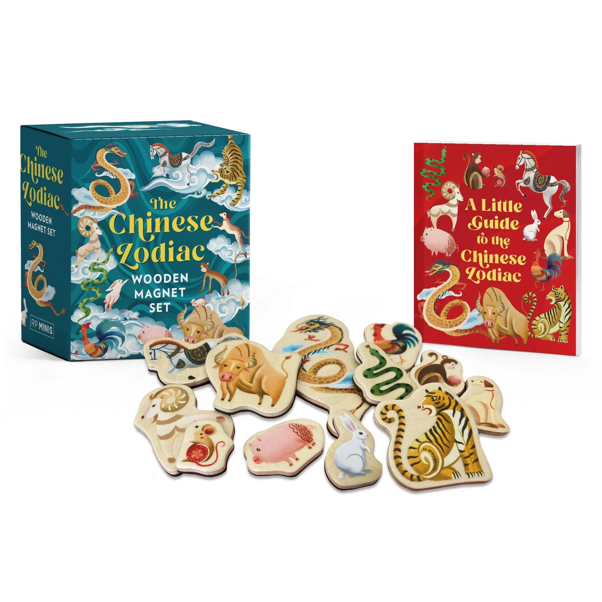 Chinese Zodiac Wooden Magnet Set