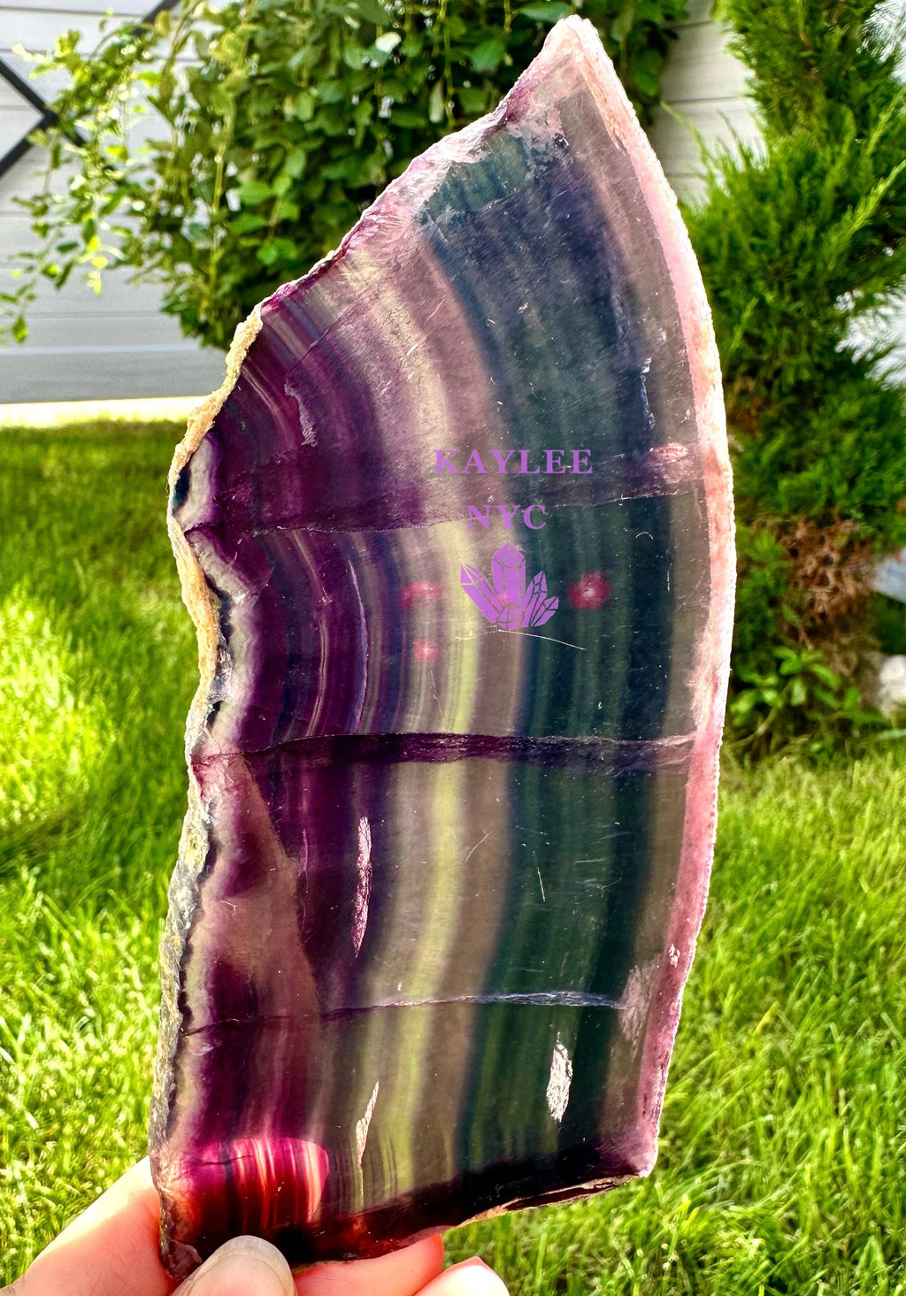 2 lbs Natural Fluorite Slab Crystal Healing Energy