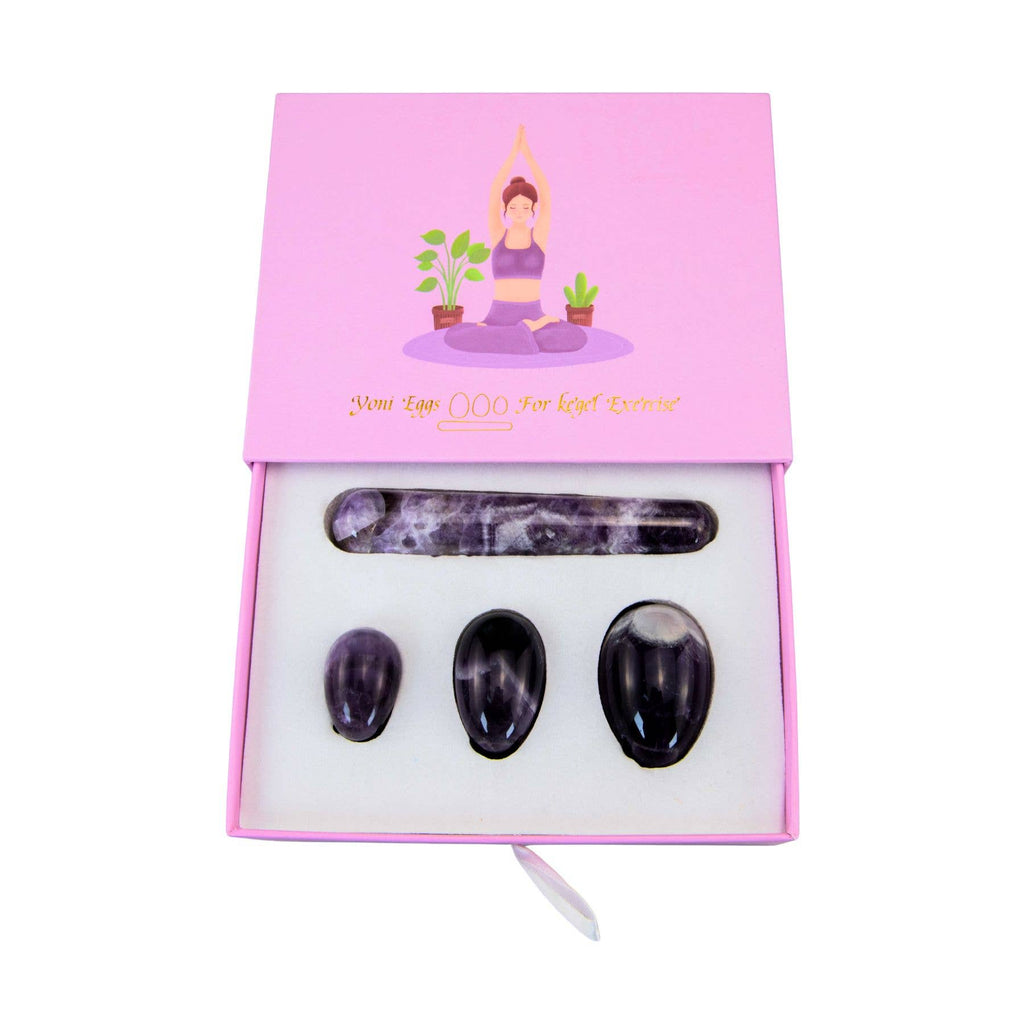 Yoni Eggs: Green Flower Jade / 4pc