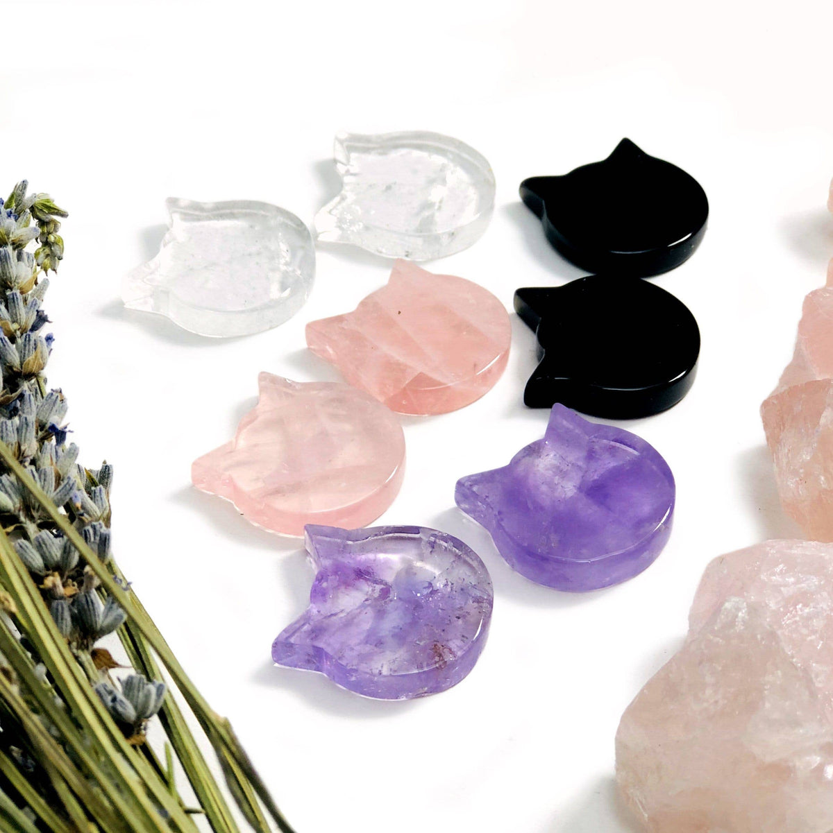 Crystal Spiritual Stone Cat Cabochon Gemstone - Halloween: Amethyst