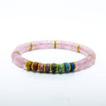 Chakra Rose Quartz Stretch Roundel Bracelet