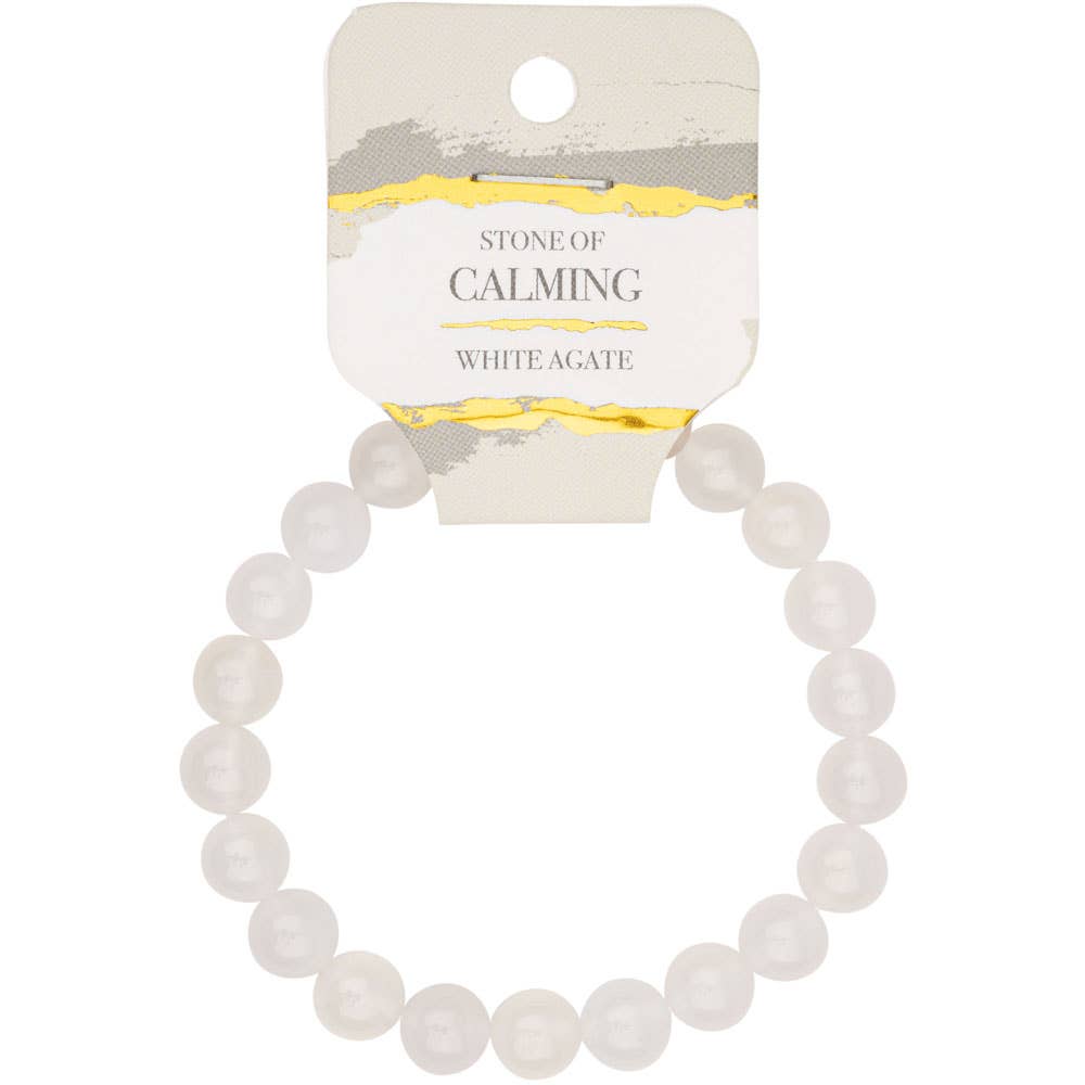 8mm Crystal Gemstone Energy Bead Stretch Bracelets: Labradorite
