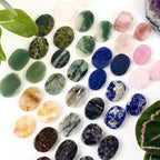 Gemstone Crystal Worry Stone - Finger Massage Stone (RK11): Green Snakeskin Jasper