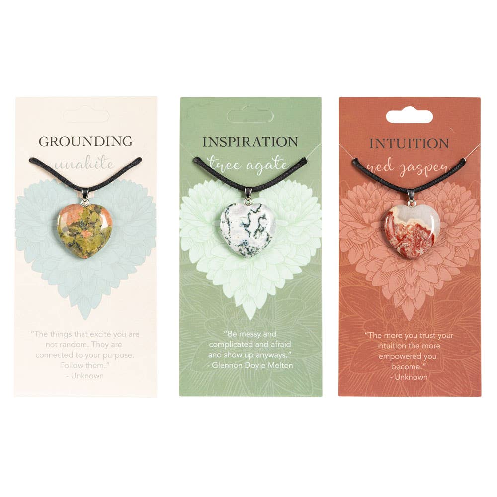Heart Pendants: Grounding (Unakite)