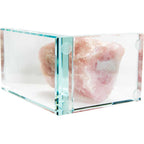 Glass L Shaped Bookends - Rose Quartz Rough (Set of 2): Rose Quartz