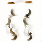 Crystal Agate Moon and Star Wind Chime - 5 Color Options: Blue