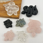 Carved Crystal Snake Gemstones Limited Stock: Rose Quartz / Large