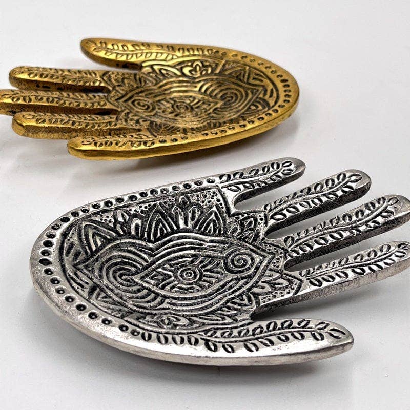 Crystal Hand Incense Holder - Silver or Gold -: Gold