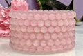 6mm Natural Rose Quartz Crystal Healing Stretch Bracelet