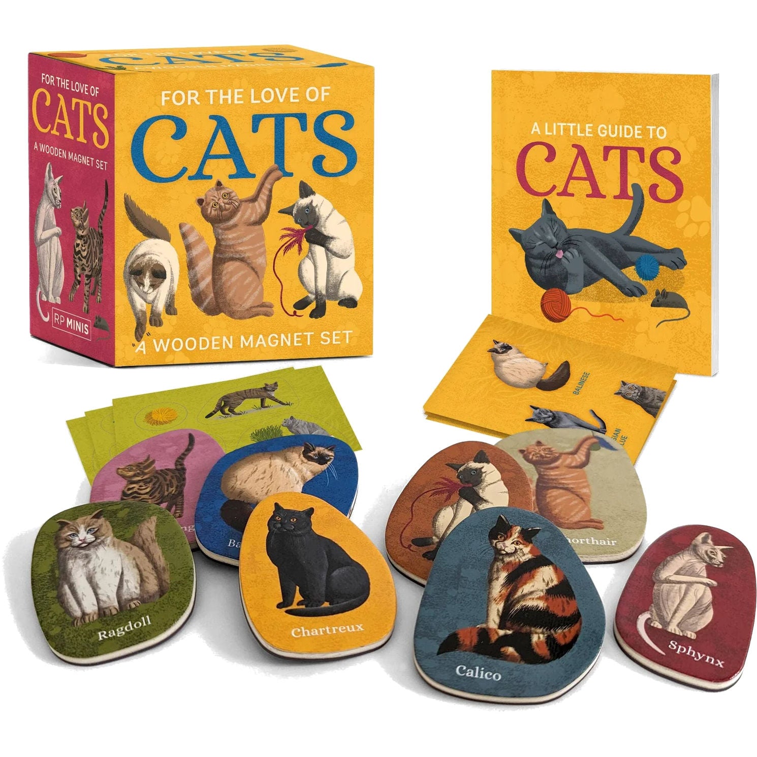For The Love Of Cats: A Wooden Magnet Set