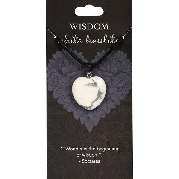 Heart Pendants: Wisdom (White Howlite)