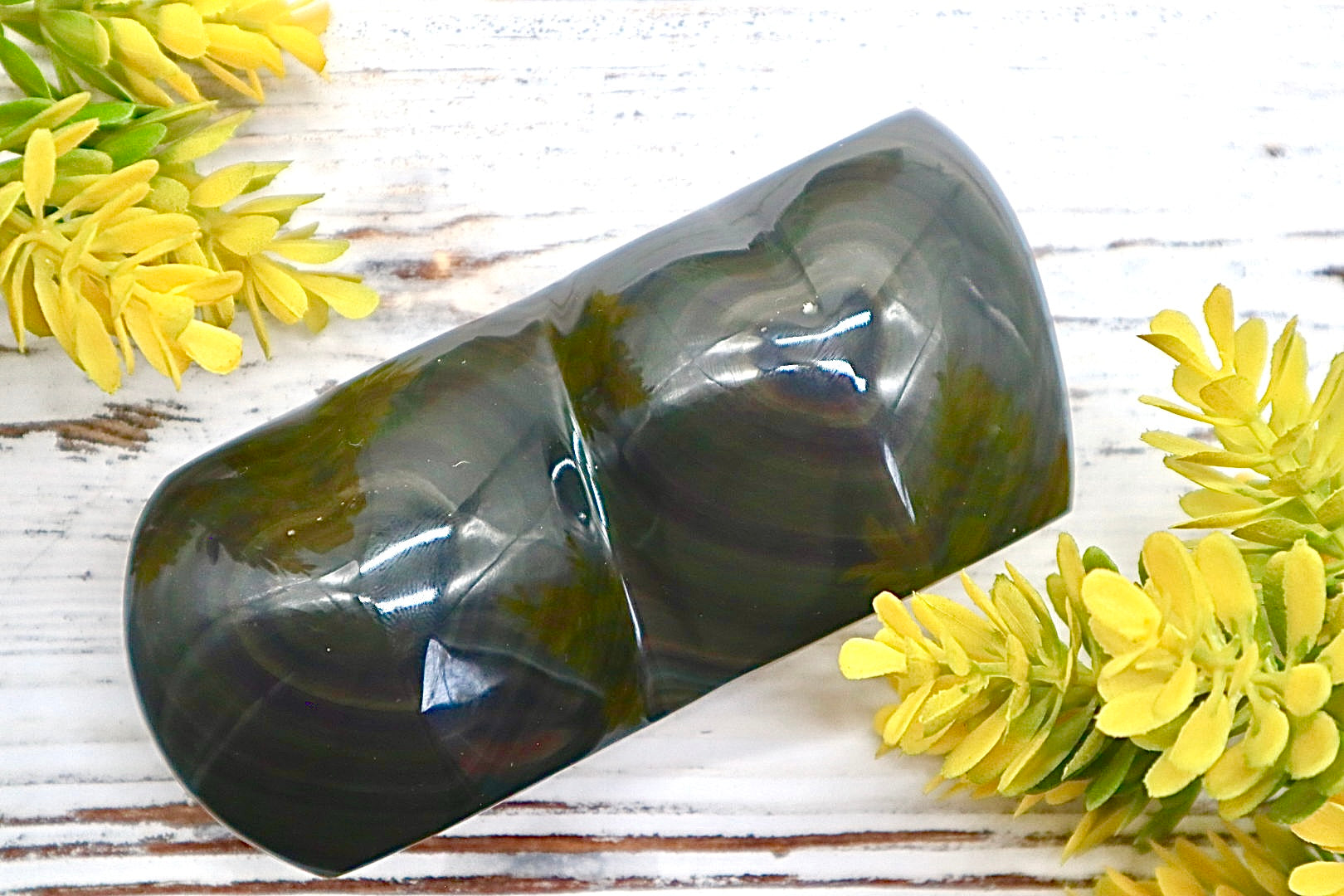 Rainbow Obsidian Double Heart