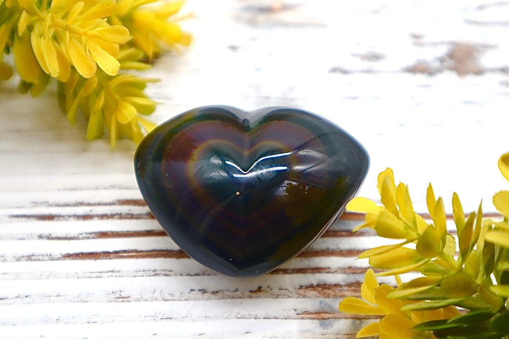 Rainbow Obsidian Heart
