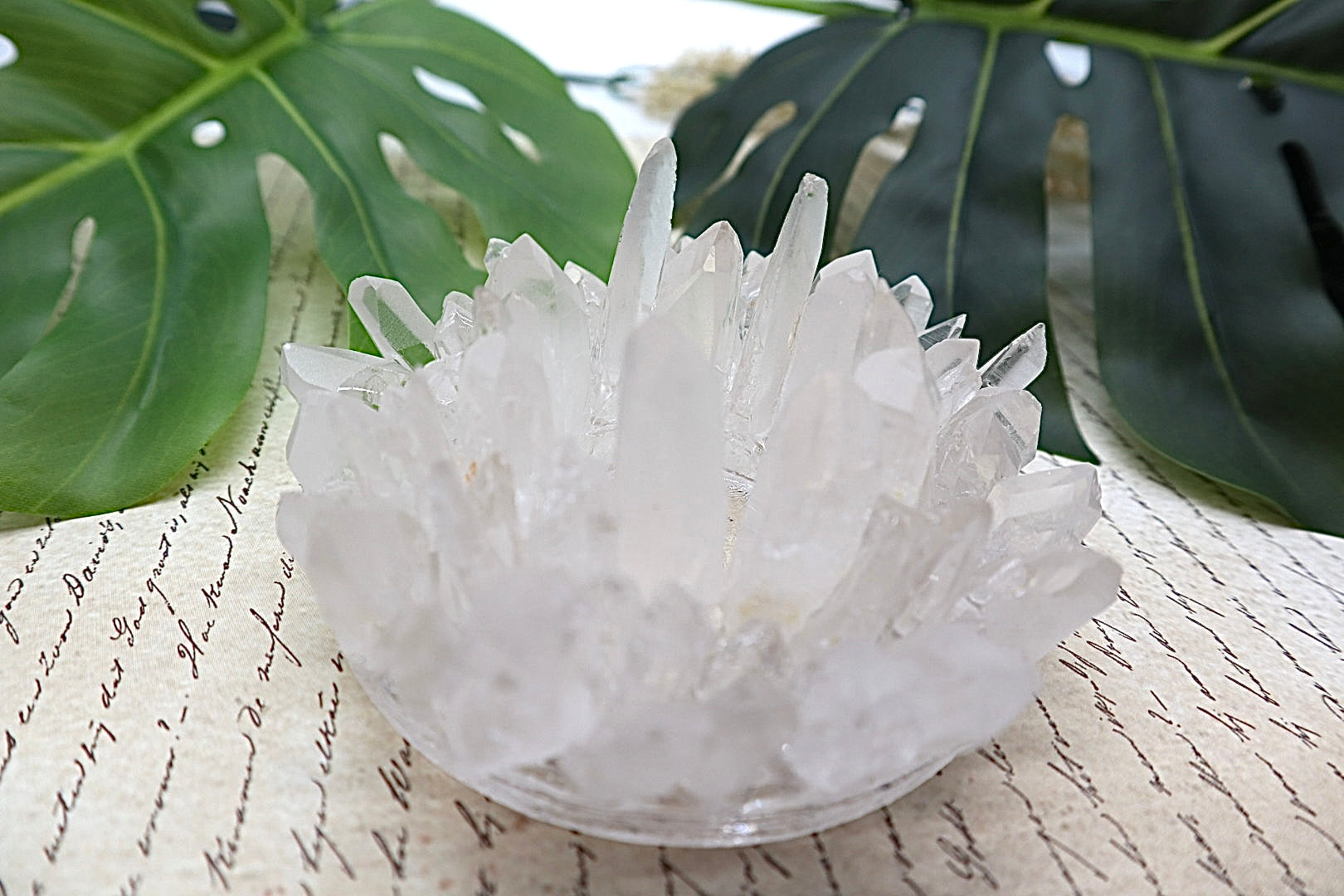 Clear Quartz Candle Holder