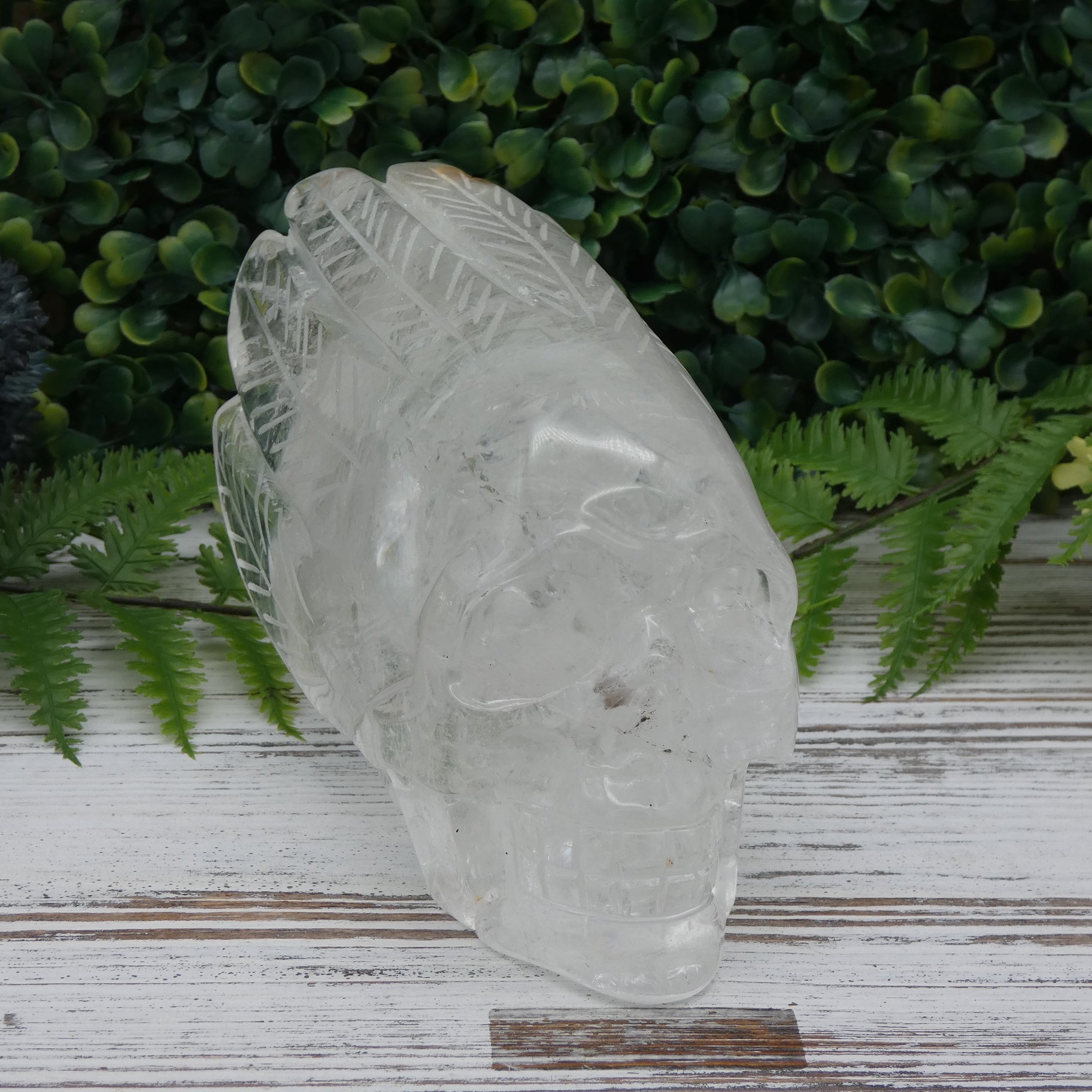 Clear Quartz Headdress Skull