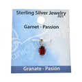STERLING SILVER - PENDANT GARNET FACETED OVAL 5-7 MM