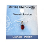 STERLING SILVER - PENDANT GARNET FACETED OVAL 5-7 MM