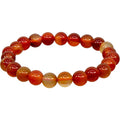 Elastic Bracelet 8mm Round Beads - Brown Red Agate (Each)
