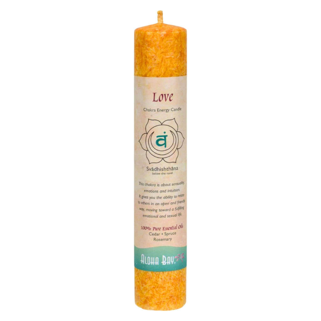 Aloha Bay 7 Chakra Energy Pillar Candle-4 Heart: Healing