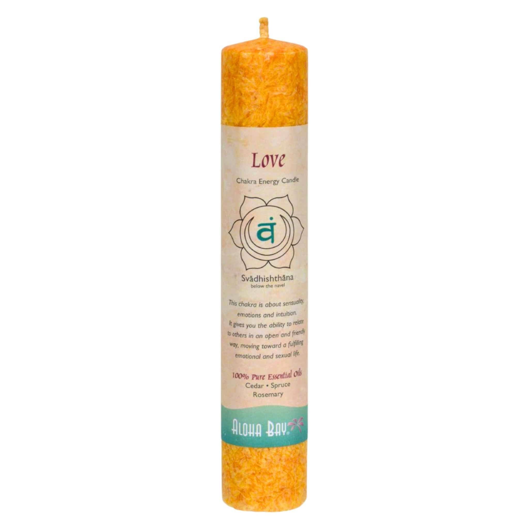Aloha Bay 7 Chakra Energy Pillar Candle-4 Heart: Healing