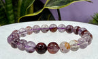 8mm Natural Super 7 Crystal Healing Stretch Bracelet 7.5"