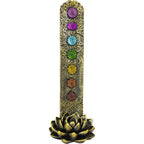 Polyresin Incense Holder - Lotus w/ 7 Chakras (Each)