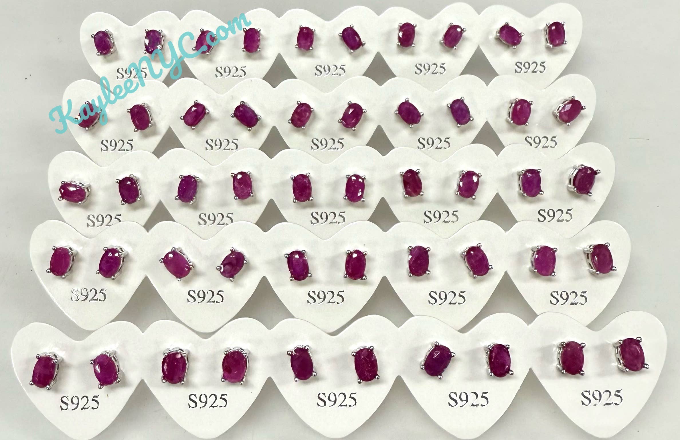 Natural Ruby Stud Earring 4x6mm