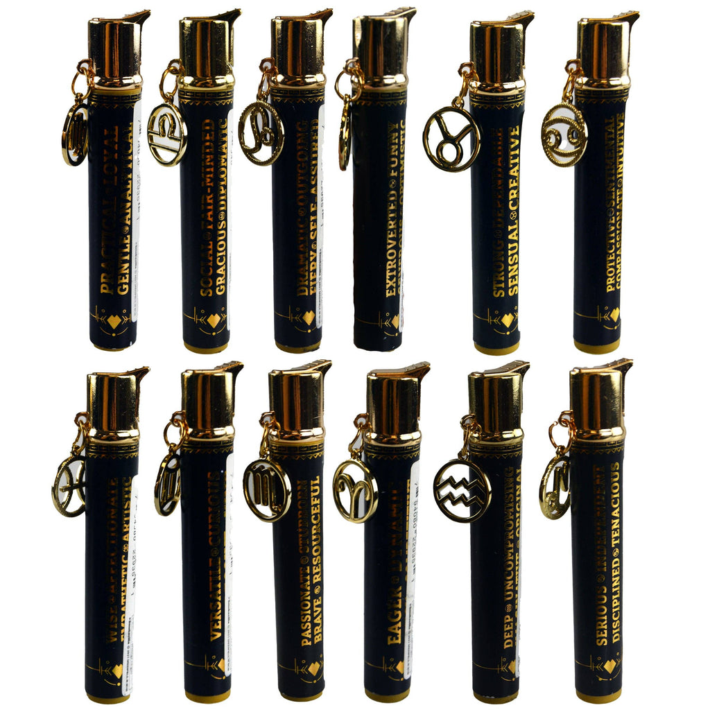 Smokezilla Zodiac Thin Tube Lighter Assortment - 12/Pack: Closeout Price