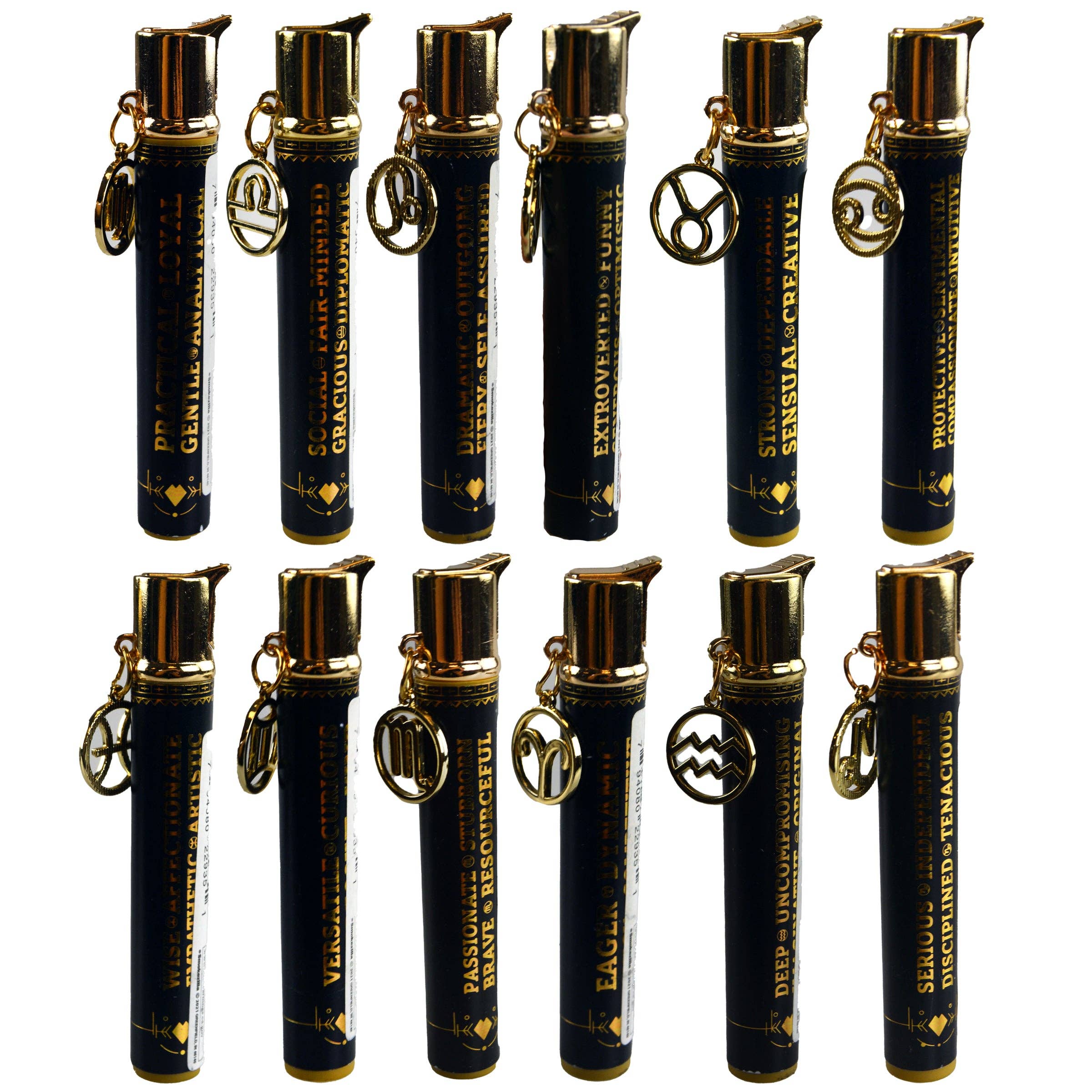 Smokezilla Zodiac Thin Tube Lighter Assortment - 12/Pack: Closeout Price