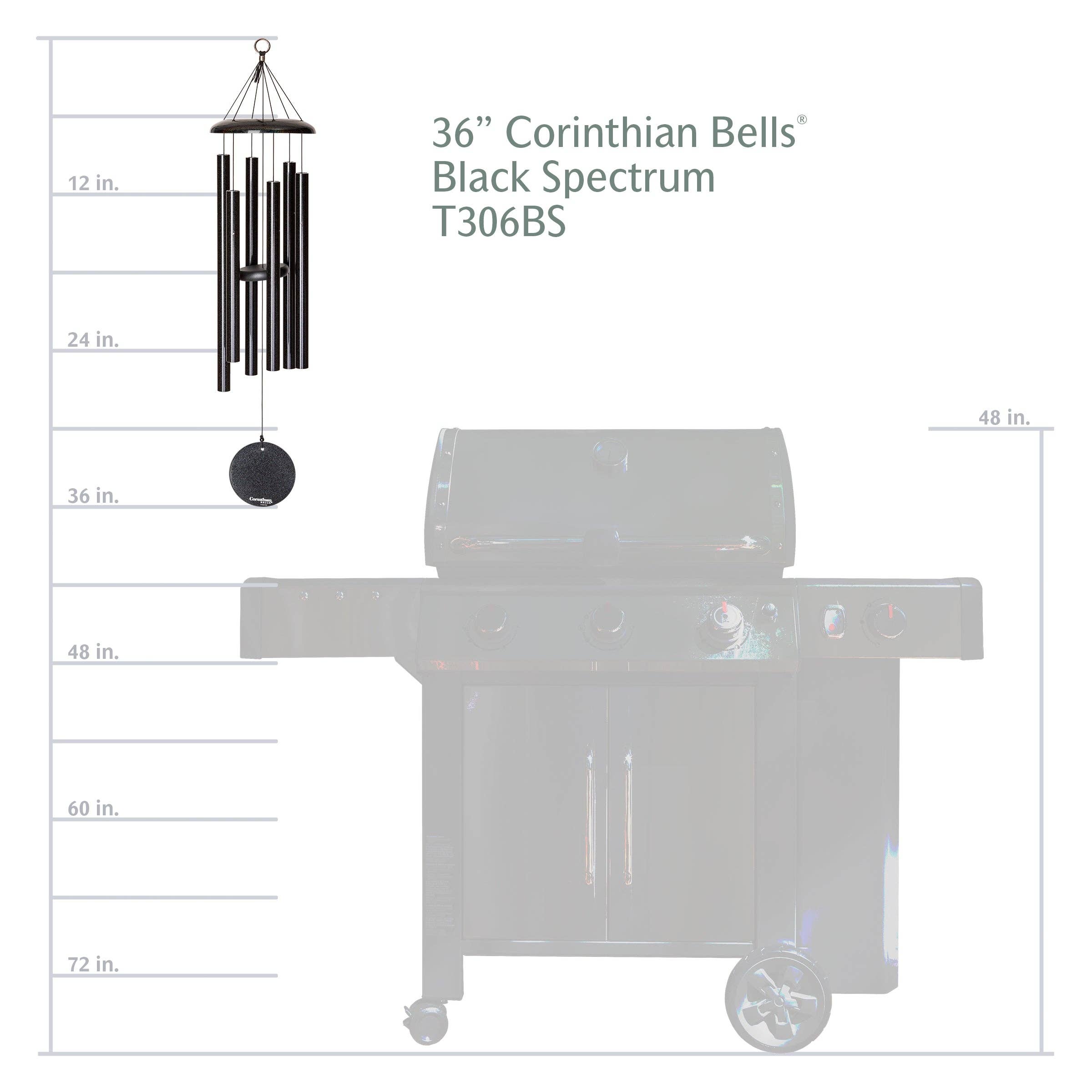 Corinthian Bells® 36-inch Wind Chime - Limited Edition Black Spectrum: Black Spectrum