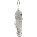 Large Wire Wrapped Point Pendant - Rainbow Moonstone